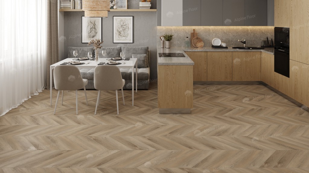 LVT плитка Дуб Синистра Chevron ECO 20-6
