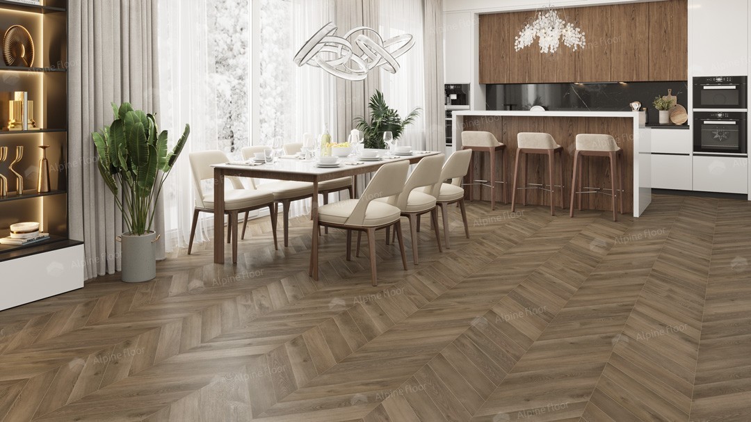 LVT плитка Дуб Насыщенный Chevron ECO 20-4, , цена руб. купить в Москве ...