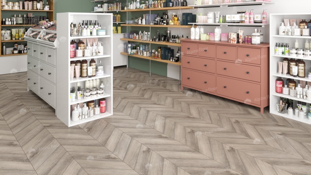 LVT плитка Дуб Исида Chevron ECO 20-8