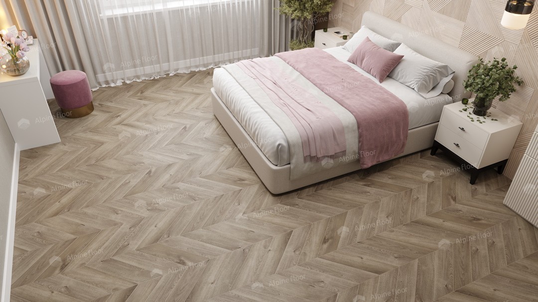 LVT плитка Дуб Натуральный Отбеленный Chevron ECO 20-3, , цена руб ...